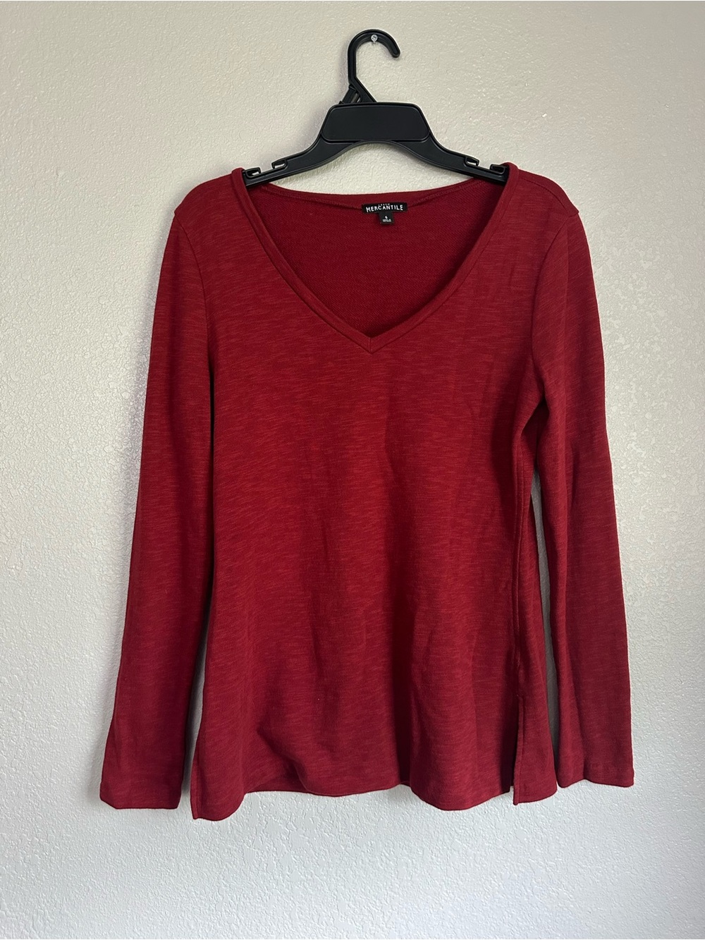 J.Crew Mercantile Long Sleeve V-Neck Blouse Top